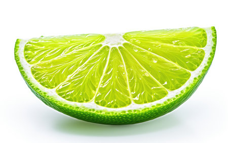 Lime Slice Citrus Freshness Captured Perfectly on a White or Clear Surface PNG Transparent Backgroundの素材