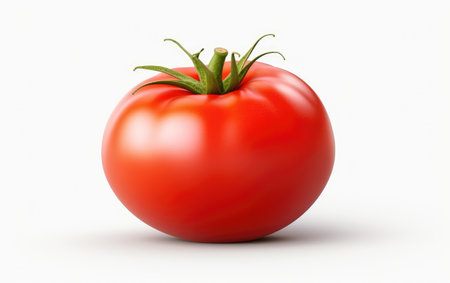 Red Perfection Singular Tomato Piece on a White or Clear Surface PNG Transparent Backgroundの素材