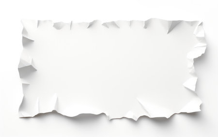 Unveiling Chaos Paper Edge Ripped on a White or Clear Surface PNG Transparent Backgroundの素材