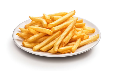 Crispy Potato Fries Homemade Perfection on a White or Clear Surface PNG Transparent Backgroundの素材