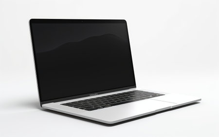 Sleek Design Preview Laptop Mockup on a White or Clear Surface PNG Transparent Backgroundの素材