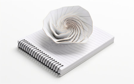 Eloquent Embrace Spiral Notebook Magic on a White or Clear Surface PNG Transparent Backgroundの素材