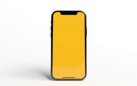 Unveiling Innovation New Phone Mockup on a White or Clear Surface PNG Transparent Backgroundの素材