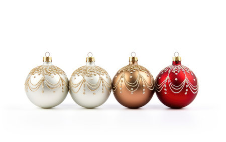 Christmas Magic Ornaments Sparkle Joy on a White or Clear Surface PNG Transparent Backgroundの素材
