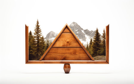 Trailhead Arrow Sign Mountains Wooden on a White or Clear Surface PNG Transparent Backgroundの素材