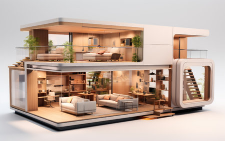 Smart Home Furniture Design on a White or Clear Surface PNG Transparent Backgroundの素材