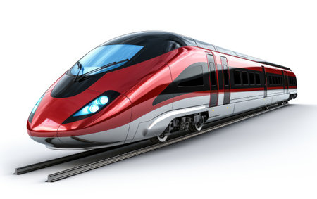 High Speed Bullet Train Latest Model on a White or Clear Surface PNG Transparent Backgroundの素材