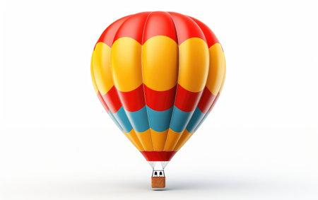 Colorful Beautiful Hot Air Balloon on White or PNG Transparent Backgroundの素材