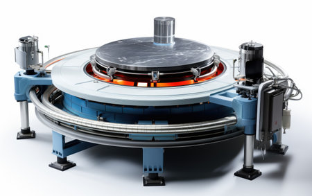 Fascinating Circular Large Scale Industrial Centrifuge on White or PNG Transparent Backgroundの素材