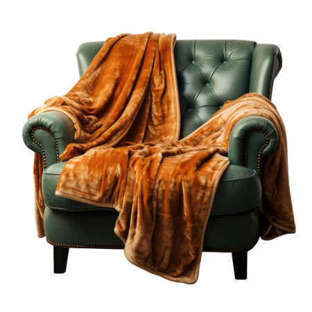 Brown Color Long Luxurious Velvet Throw on White or PNG Transparent Backgroundの素材