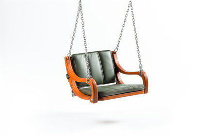 Good Looking Metal Framed Toddler Swing with Safety on White or PNG Transparent Backgroundの素材