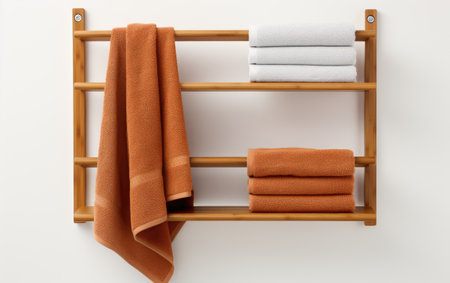 Gorgeous Wooden Minimalist and Space Saving Wall Mount on White or PNG Transparent Backgroundの素材