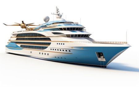 Stunning Modern Luxury Cruise Ship on White or PNG Transparent Backgroundの素材