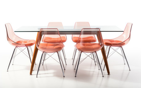 Gorgeous Modern Glass Dining Table on White or PNG Transparent Backgrounの素材