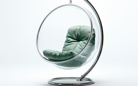 White Color Modern Swing with a Mirror on White or PNG Transparent Backgroundの素材