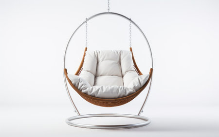White Color Modern Swing with a Mirror on White or PNG Transparent Backgroundの素材
