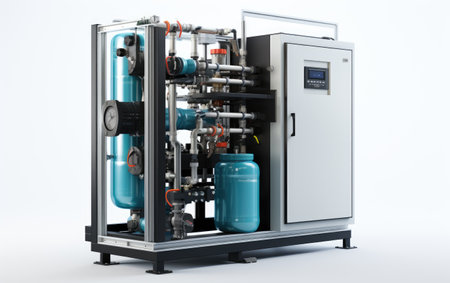 Fascinating Modern Industrial Water Machine on White or PNG Transparent Backgroundの素材