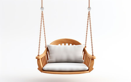 White Color Modern Swing with a Mirror on White or PNG Transparent Backgroundの素材