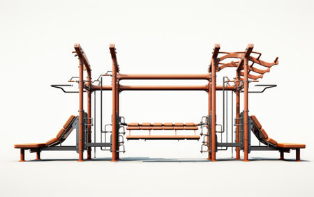 Colorful Marvelous Park Fitness Equipment on White or PNG Transparent Backgroundの素材
