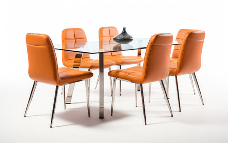 Good Looking Modern Glass Dining Table on White or PNG Transparent Backgroundの素材