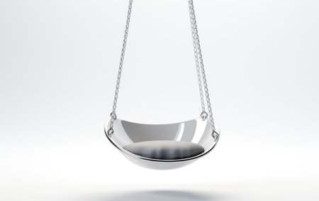 White Color Modern Swing with a Mirror on White or PNG Transparent Backgroundの素材