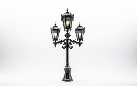 Gorgeous Pretty Park Streetlamp on White or PNG Transparent Backgroundの素材