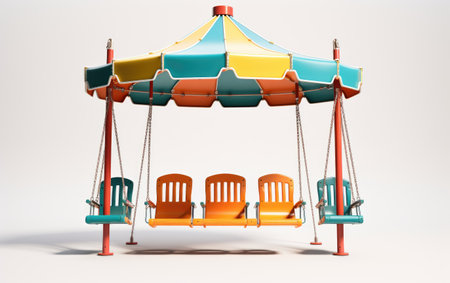 Colorful Stunning Park Swing Set with Multiple on White or PNG Transparent Backgroundの素材
