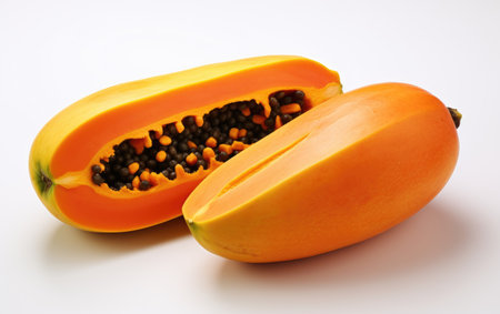 Sweet Pieces of Papaya on White or PNG Transparent Backgroundの素材