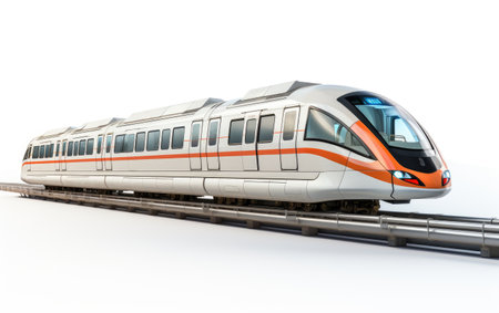 Colorful White Monorail on White or PNG Transparent Backgroundの素材