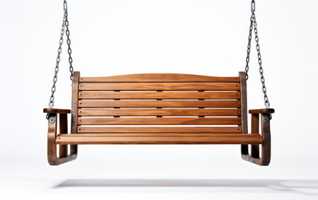Modern Park Swing with a Wooden on White or PNG Transparent Backgroundの素材