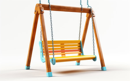 Decorative Playground Swing Set on White or PNG Transparent Backgroundの素材