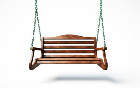Brown Color Park Swing with Adjustable on White or PNG Transparent Backgroundの素材