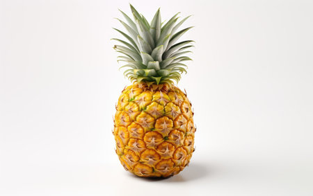 Yellow Color Pretty Pineapple on White or PNG Transparent Backgroundの素材