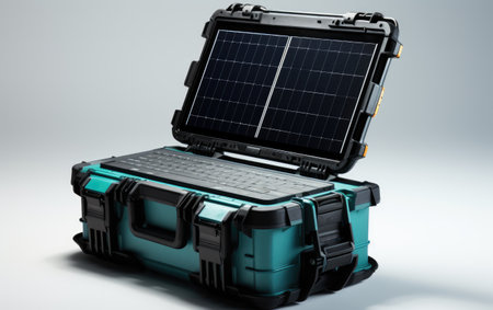 Good Quality Portable Solar Charger on White or PNG Transparent Backgroundの素材