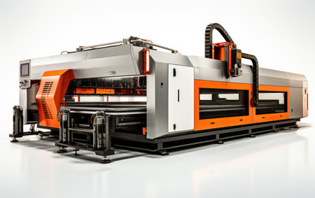 Fascinating New Precision Laser Cutting Machine on White or PNG Transparent Backgroundの素材