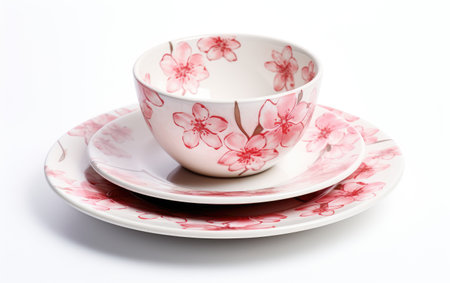 Set of Stunning Ceramic Kitchen Stock on White or PNG Transparent Backgroundの素材
