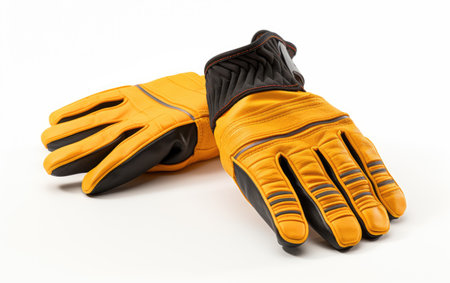 Safe And Strong Yellow Color Set of durable Industrial Safe for Hand Protection on White or PNG Transparent Backgroundの素材
