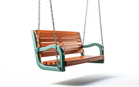 Gorgeous Single Seat Modern Park Swing on White or PNG Transparent Backgroundの素材