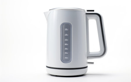 Captivating Sleek and Modern Electric Kettle on White or PNG Transparent Backgroundの素材