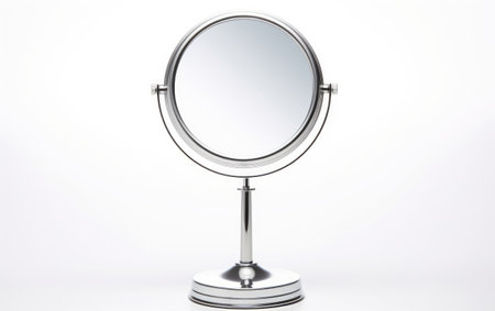 Tabletop Vanity Dual Sided Mirror Beauty on a White or Clear Surface PNG Transparent Backgroundの素材