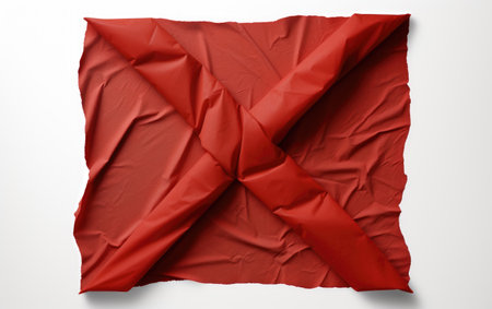 Vibrant Red X on Crumpled Paper on a White or Clear Surface PNG Transparent Backgroundの素材