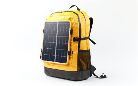 Portable Solar Energy Storage Backpack on a White or Clear Surface PNG Transparent Backgroundの素材
