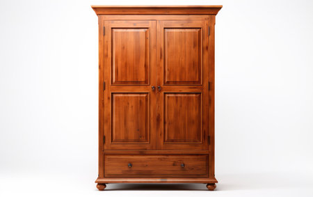 Lovely Classic and Elegant Wooden Door on White or PNG Transparent Background.の素材