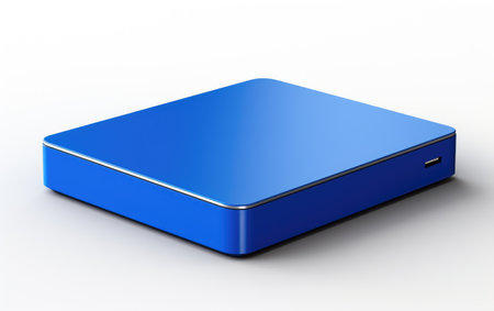 Charming High Capacity External Hard Drive on White or PNG Transparent Background.の素材