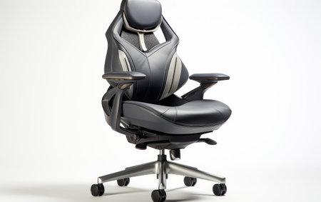 Comfortable Highly Rated Ergonomic Office Chair on White or PNG Transparent Background.の素材