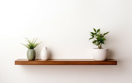 Attractive Minimalist and Space Saving Wall Shelf on White or PNG Transparent Background.の素材