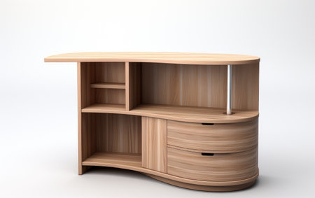 Gorgeous Modern and Space Saving Corner Desk on White or PNG Transparent Background.の素材