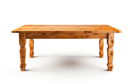 Attractive Wooden Sturdy and Elegant Table on White or PNG Transparent Background.の素材