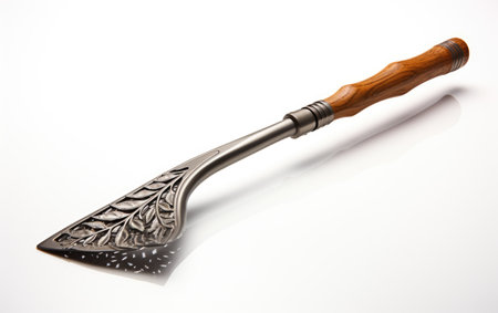 Silver and Compact Kitchen Object Steel and Wooden Stirrerの素材