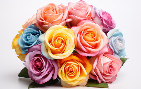 Different Colors Flowers Roses Bouquetの素材